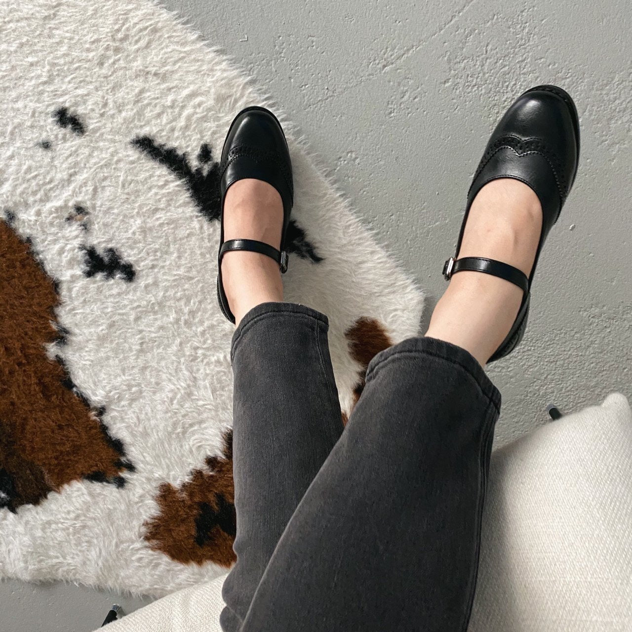 Vintage wingtip mary jane loafer