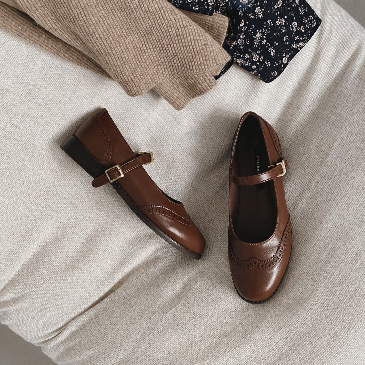 Vintage wingtip mary jane loafer