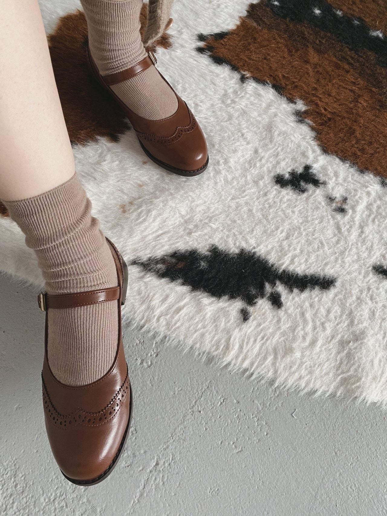 Vintage wingtip mary jane loafer