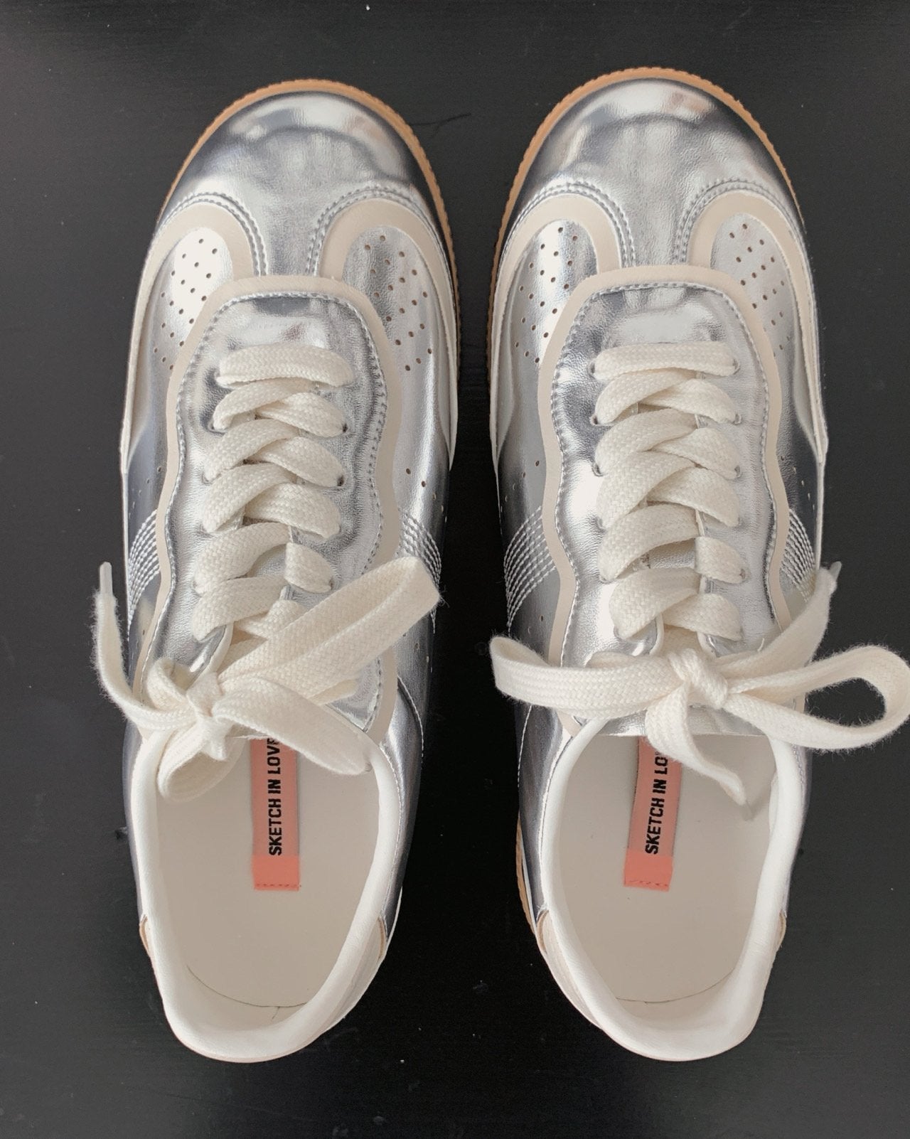 Metallic Leather Sneakers
