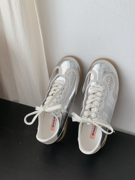 Metallic Leather Sneakers