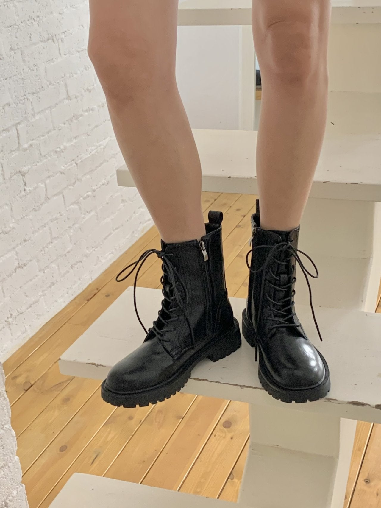 Black Lace-Up Walker
