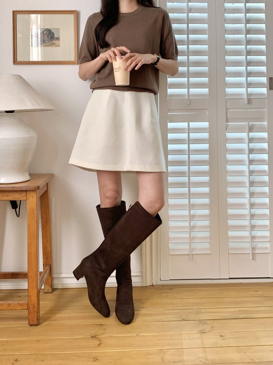 Suede 6 cm Lip Line Long Boots