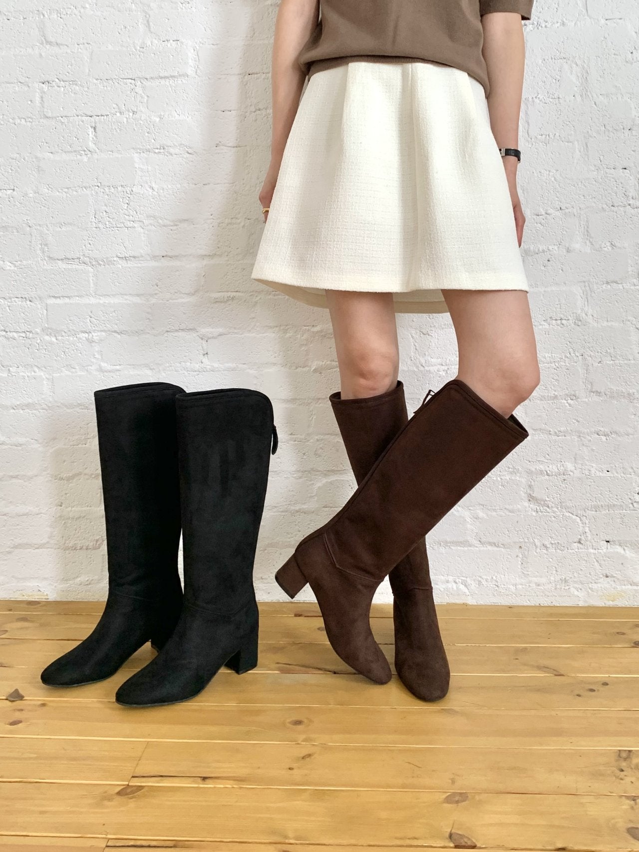 Suede 6 cm Lip Line Long Boots