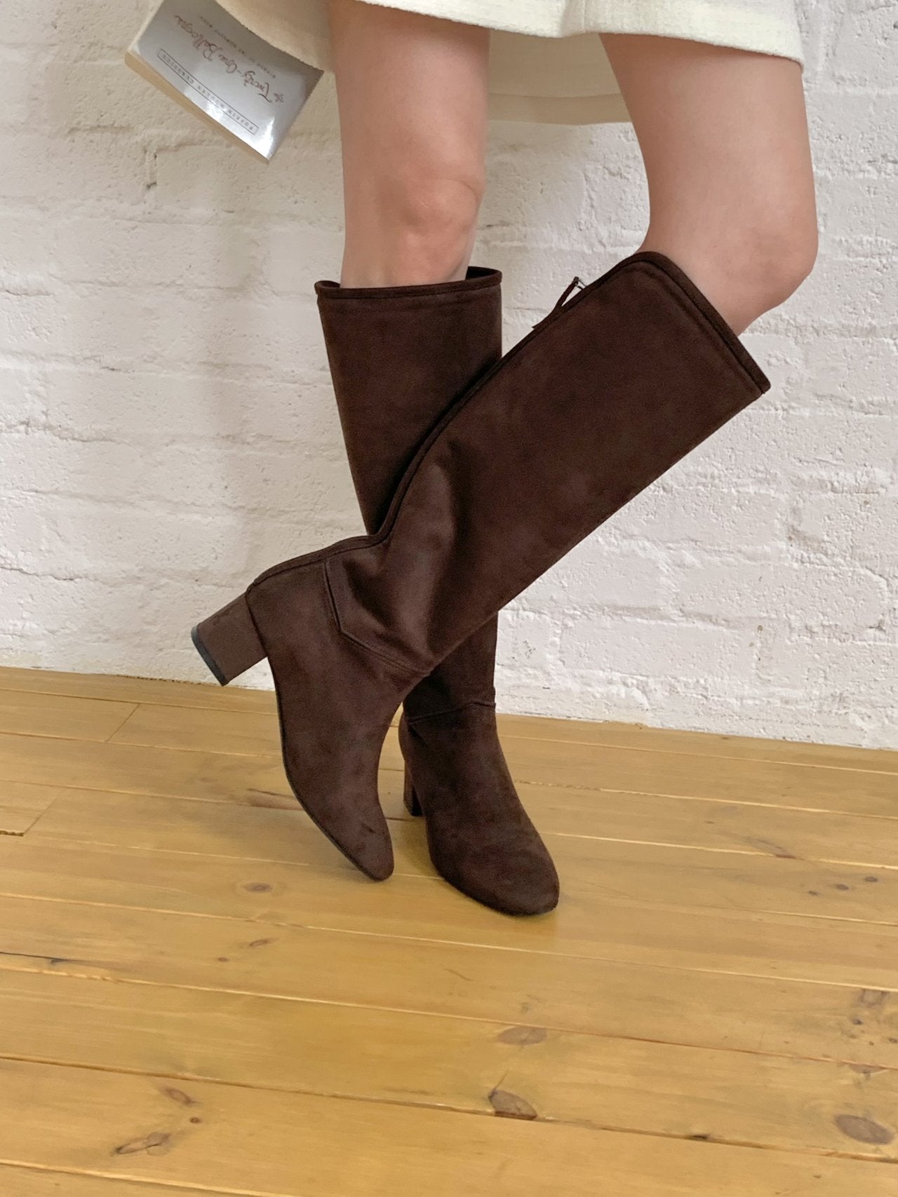 Suede 6 cm Lip Line Long Boots