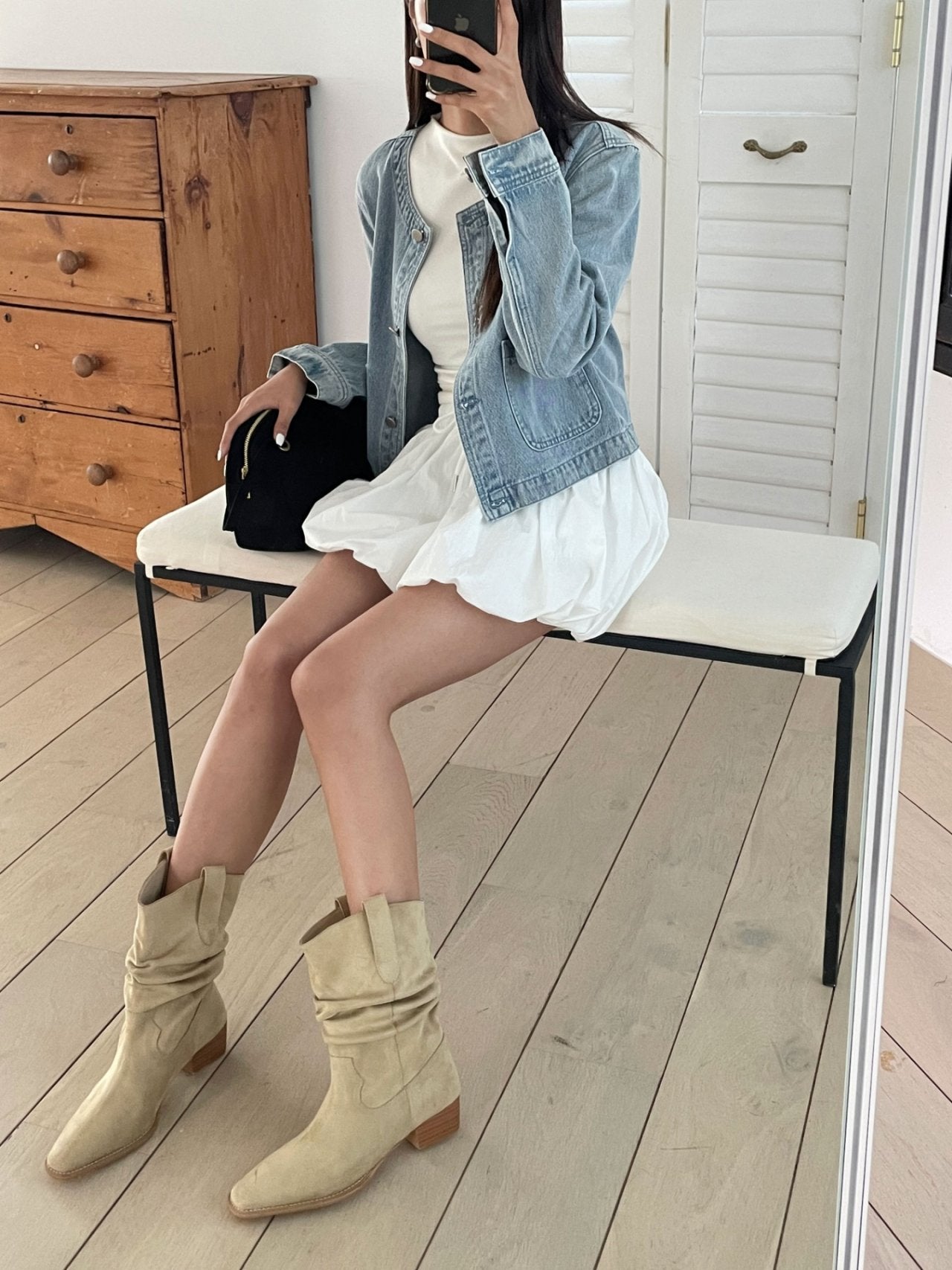 Western shirring boots