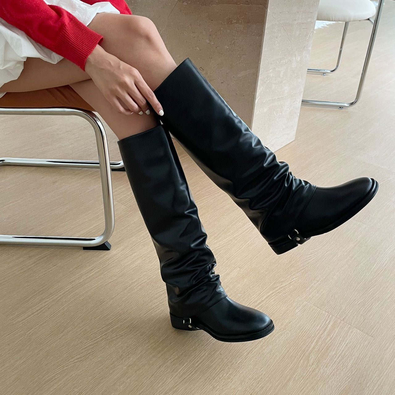 Wrinkle Ankle Folder Boots