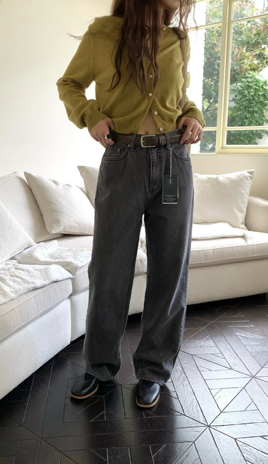 Ring yarn gray washing denim/ショート丈あり