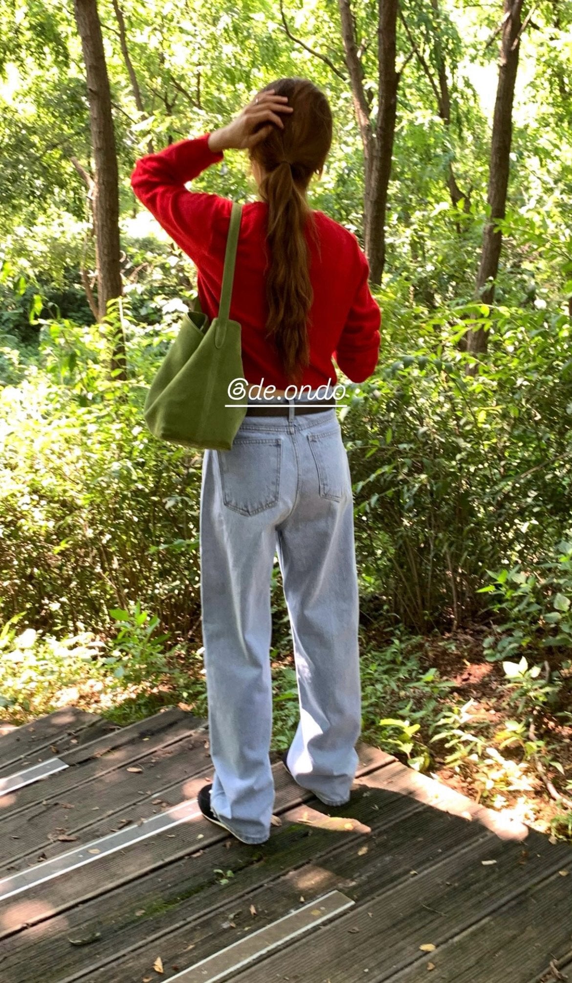 Light blue loose denim/ショート丈あり