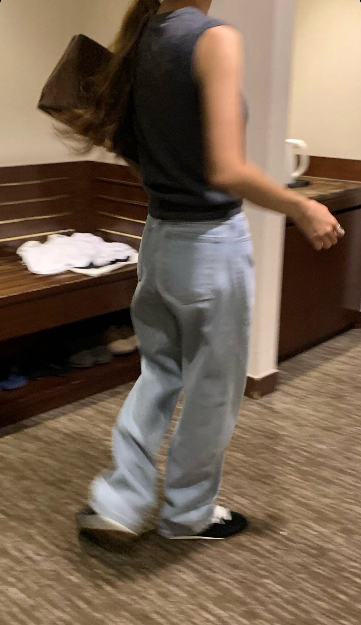 Light blue loose denim/ショート丈あり