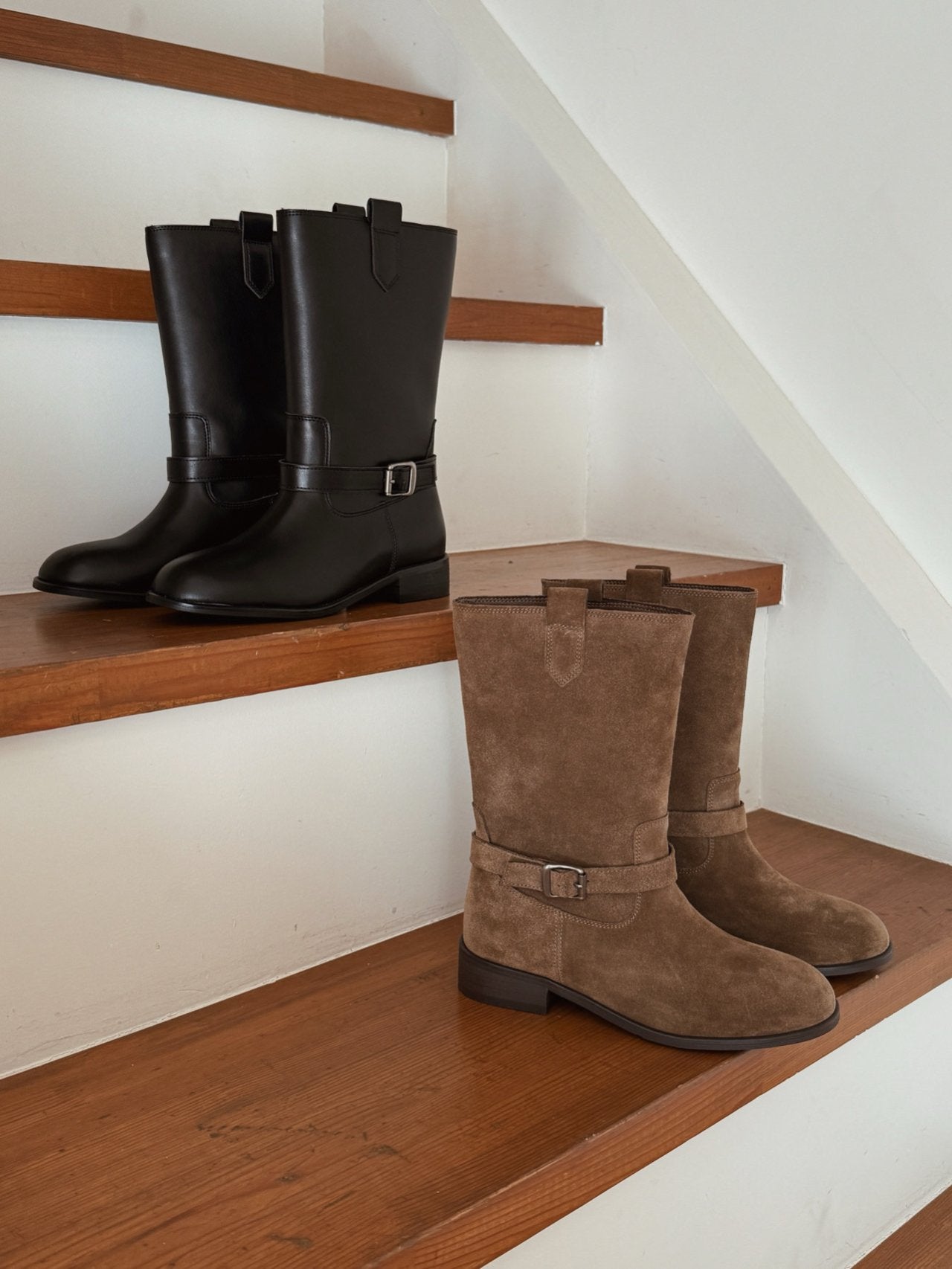 Dual Mood Leather half Boots-2col