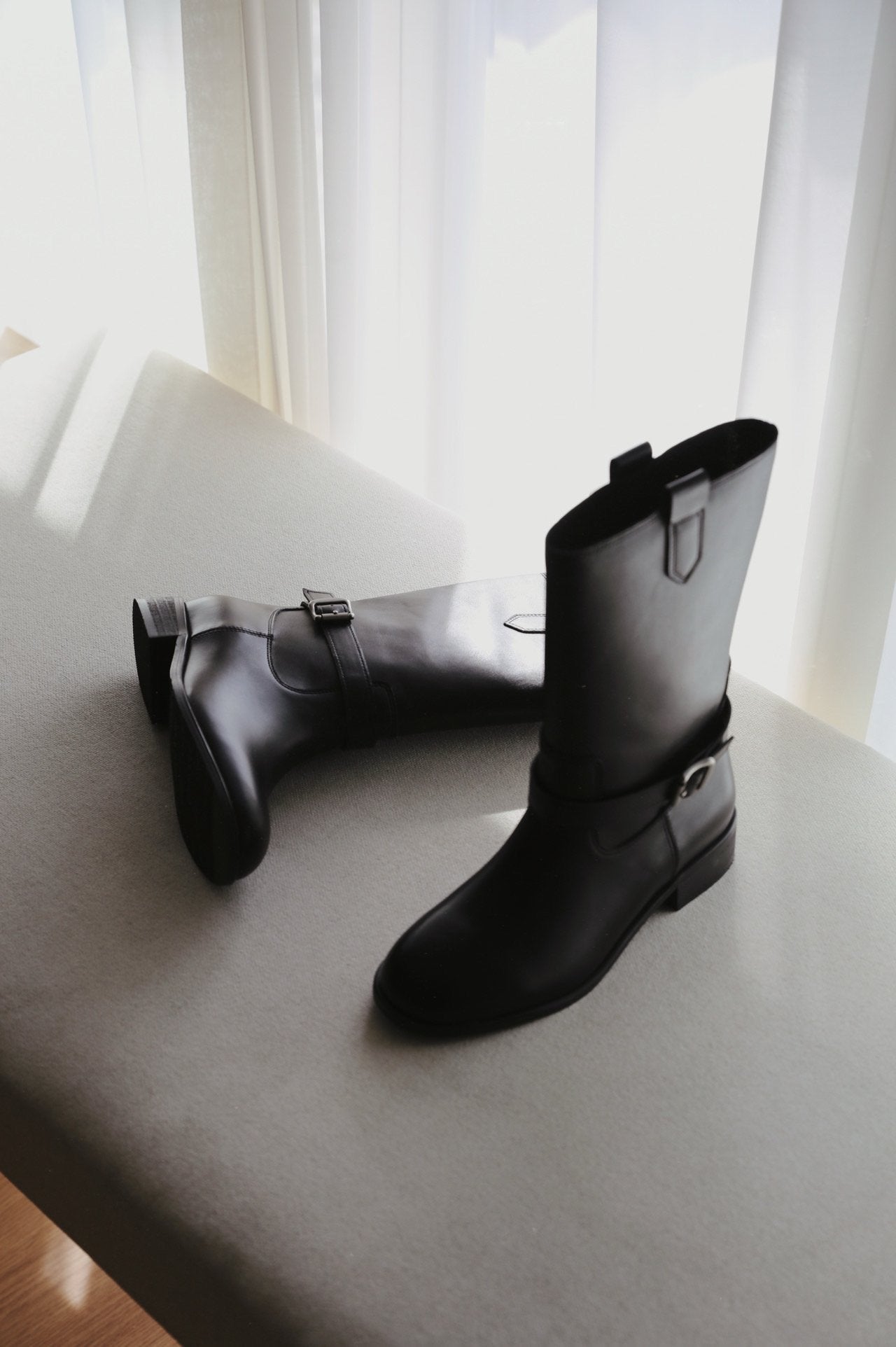 Dual Mood Leather half Boots-2col