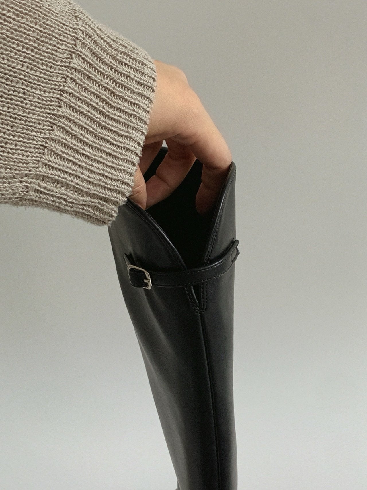 Olive V-Cut Belted Boots-2col