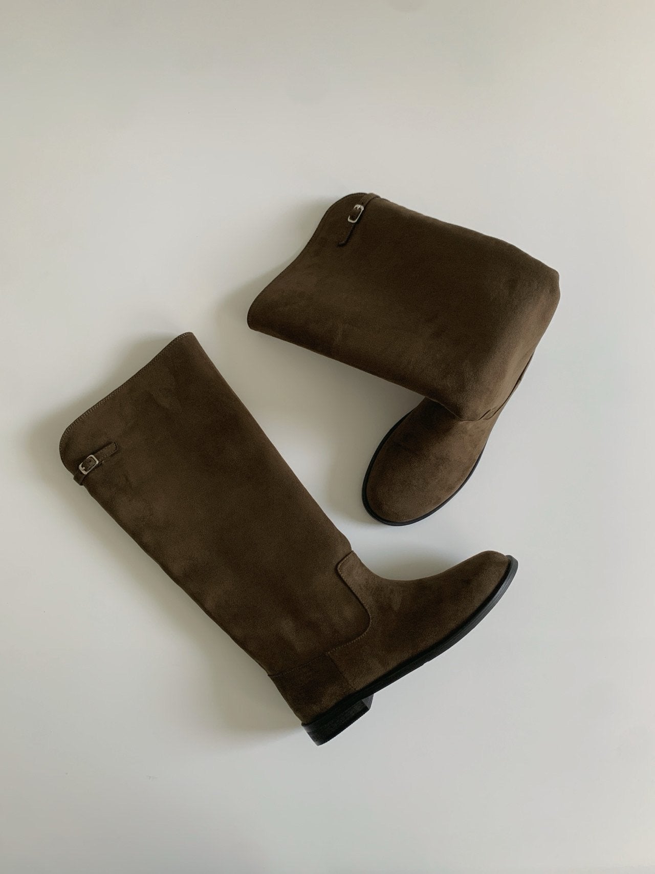 Olive V-Cut Belted Boots-2col