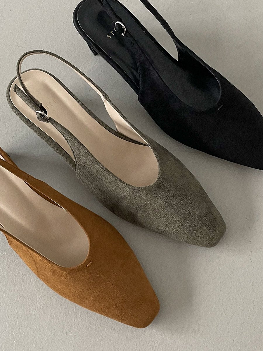 suede 5cm sling back