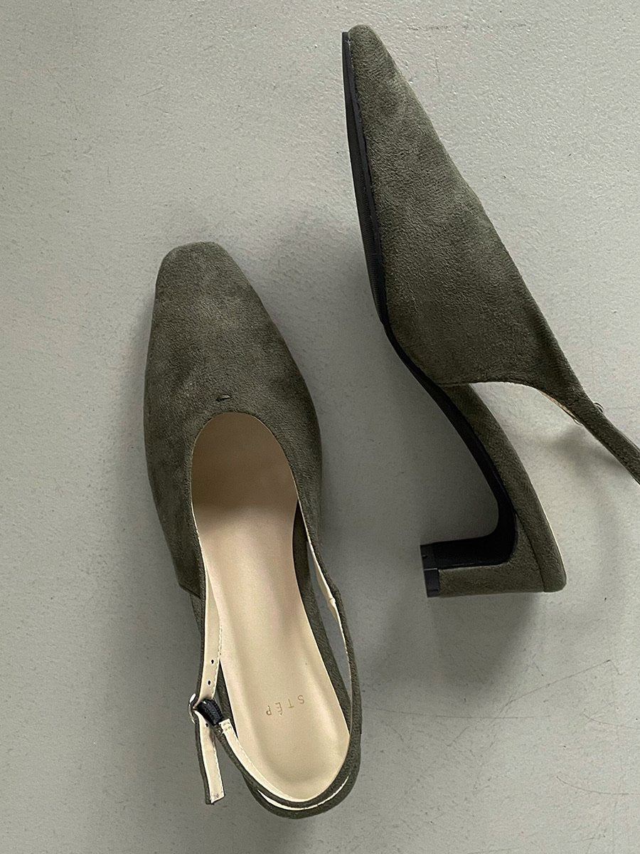 suede 5cm sling back