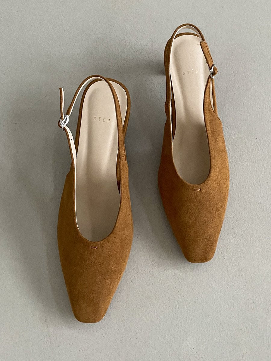 suede 5cm sling back