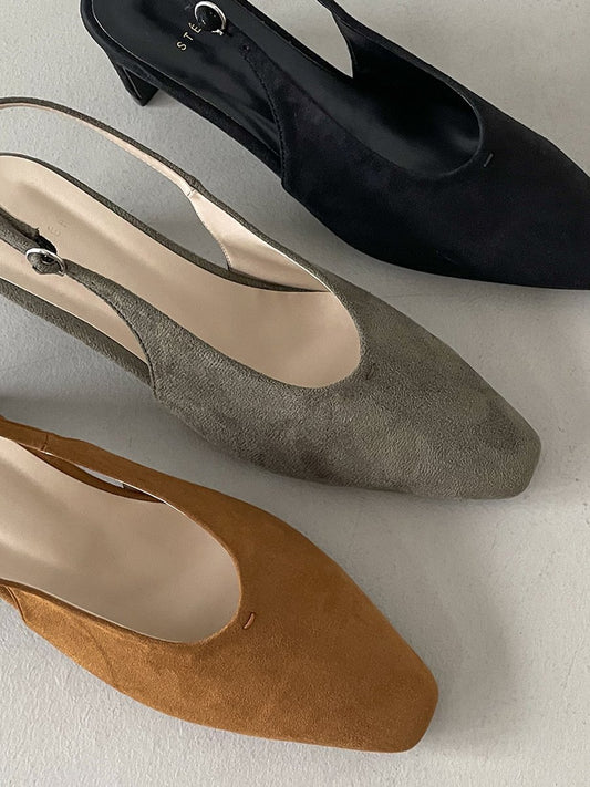suede 5cm sling back