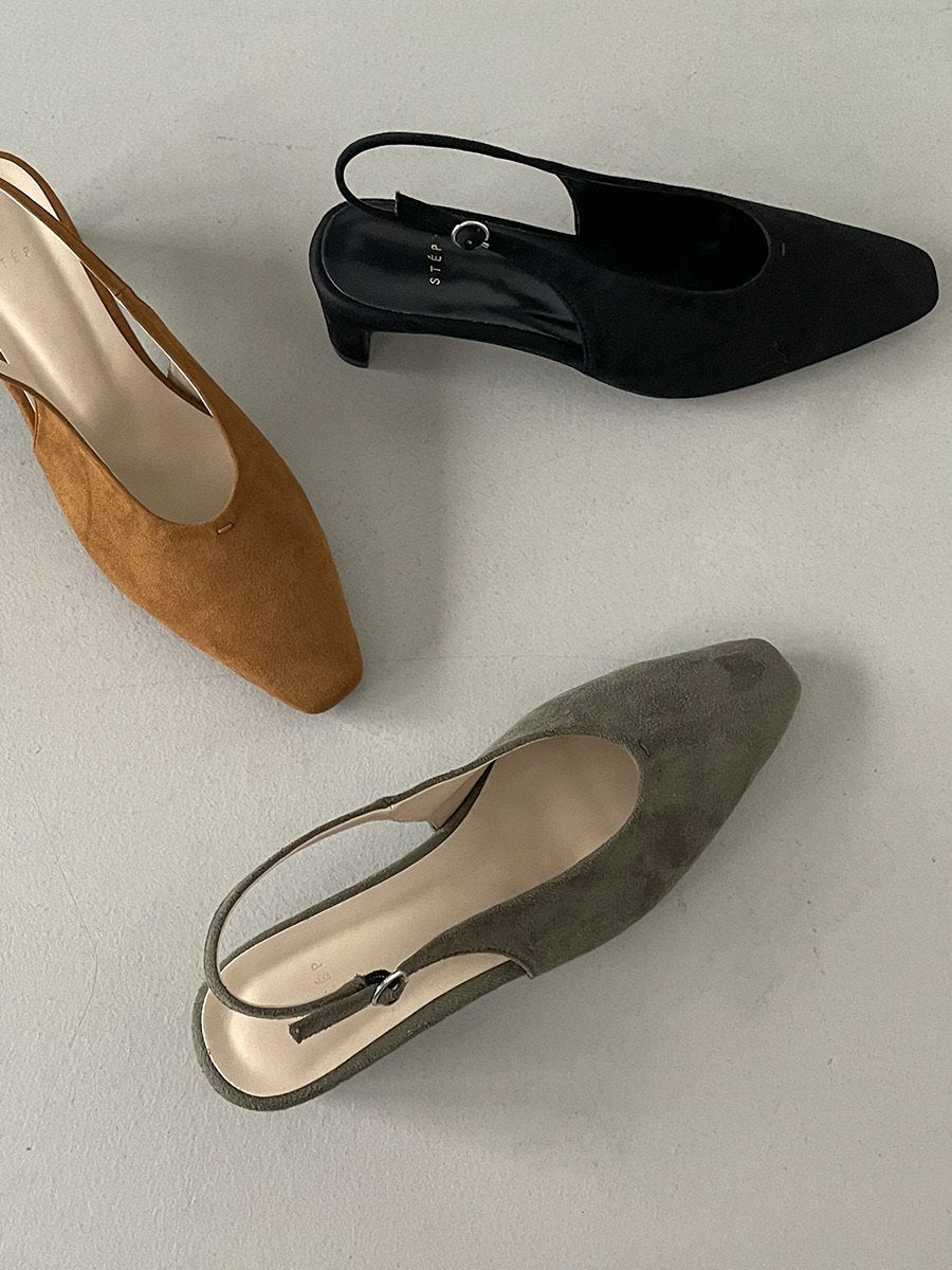 suede 5cm sling back