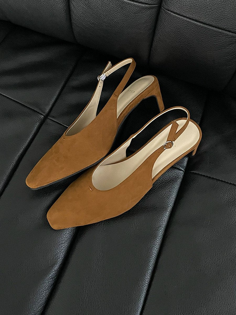 suede 5cm sling back