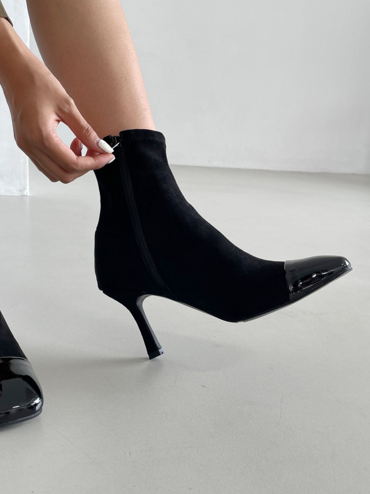 Spandex Square Ankle Boots