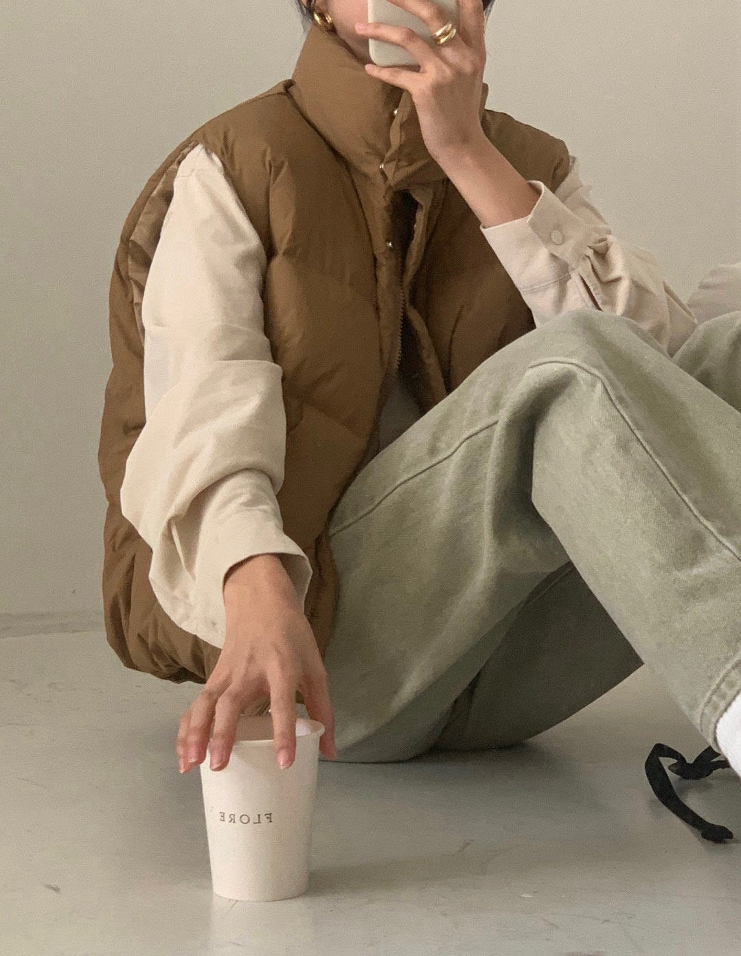 goose padded vest-4col