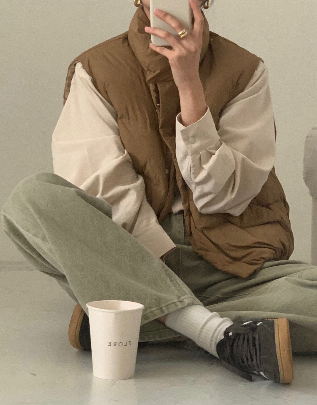 goose padded vest-4col