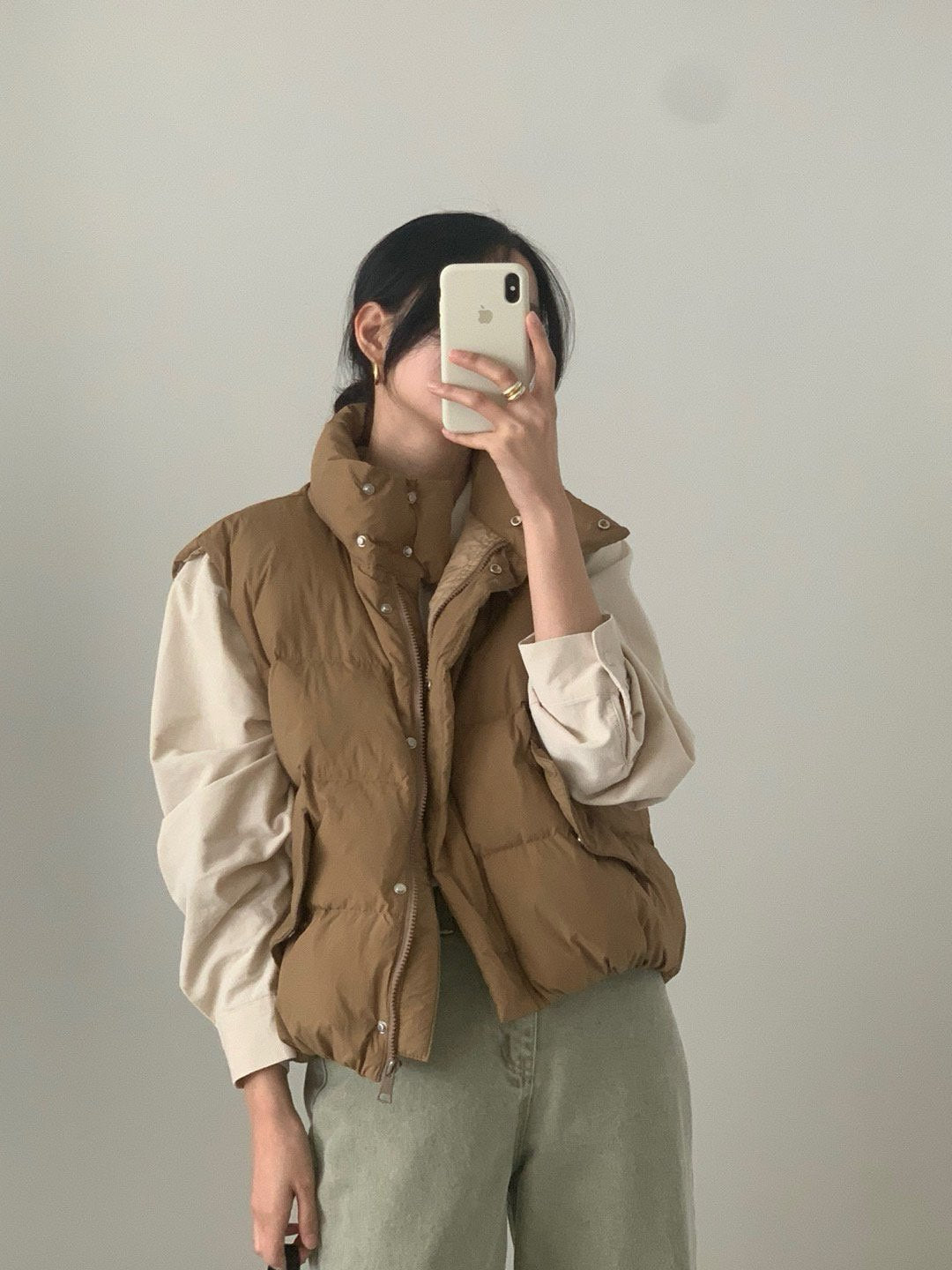 goose padded vest-4col