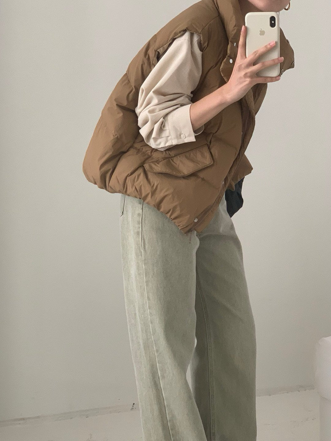 goose padded vest-4col