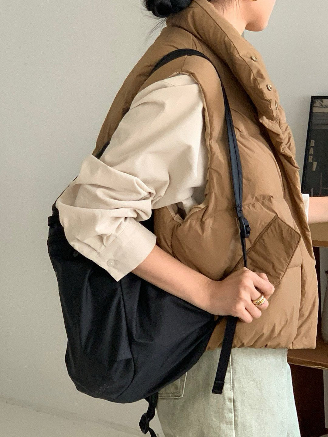 goose padded vest-4col