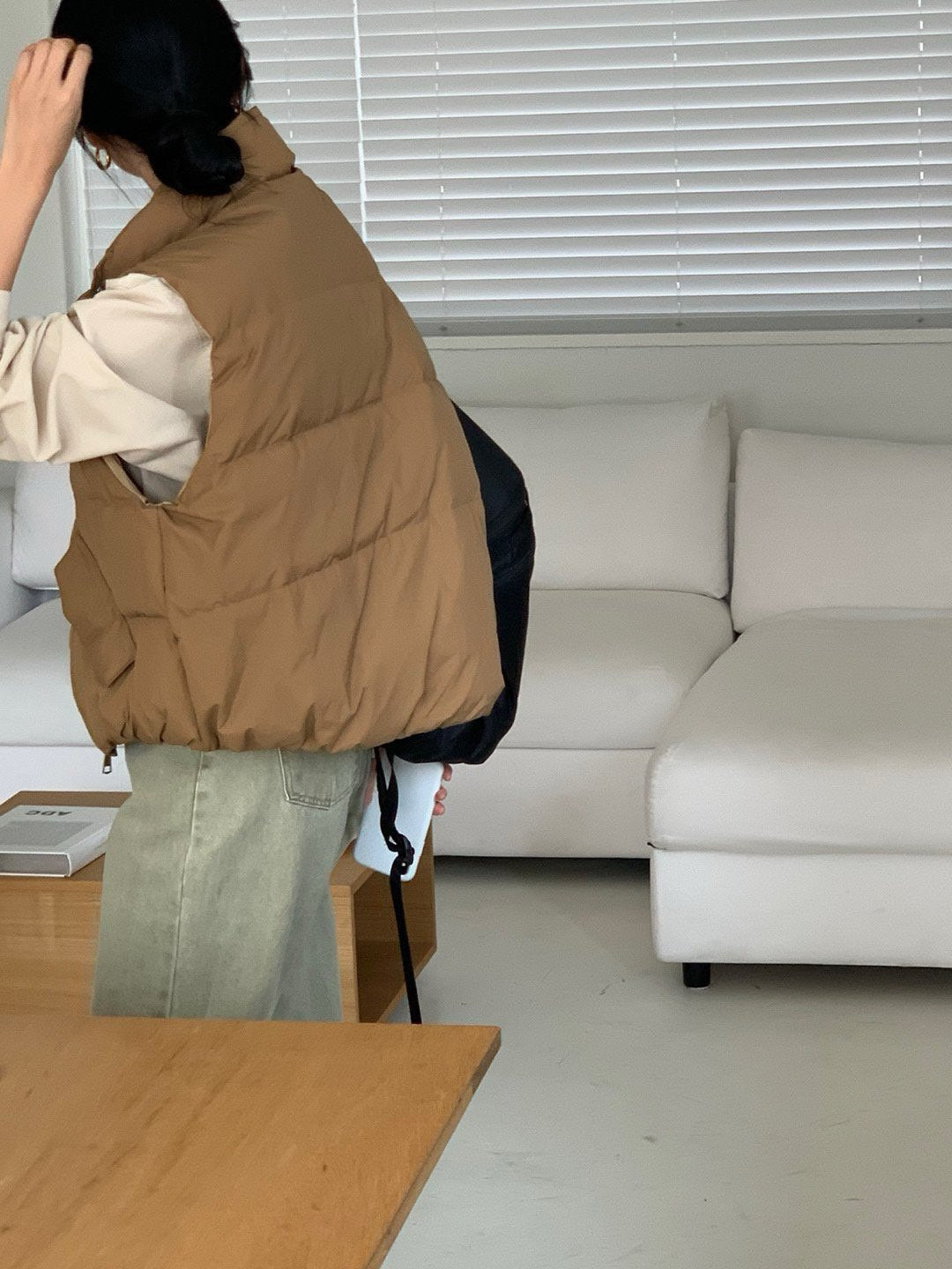 goose padded vest-4col