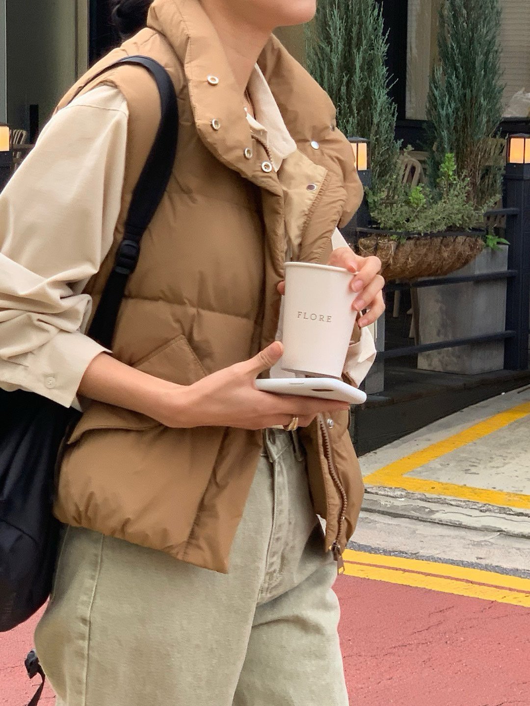 goose padded vest-4col