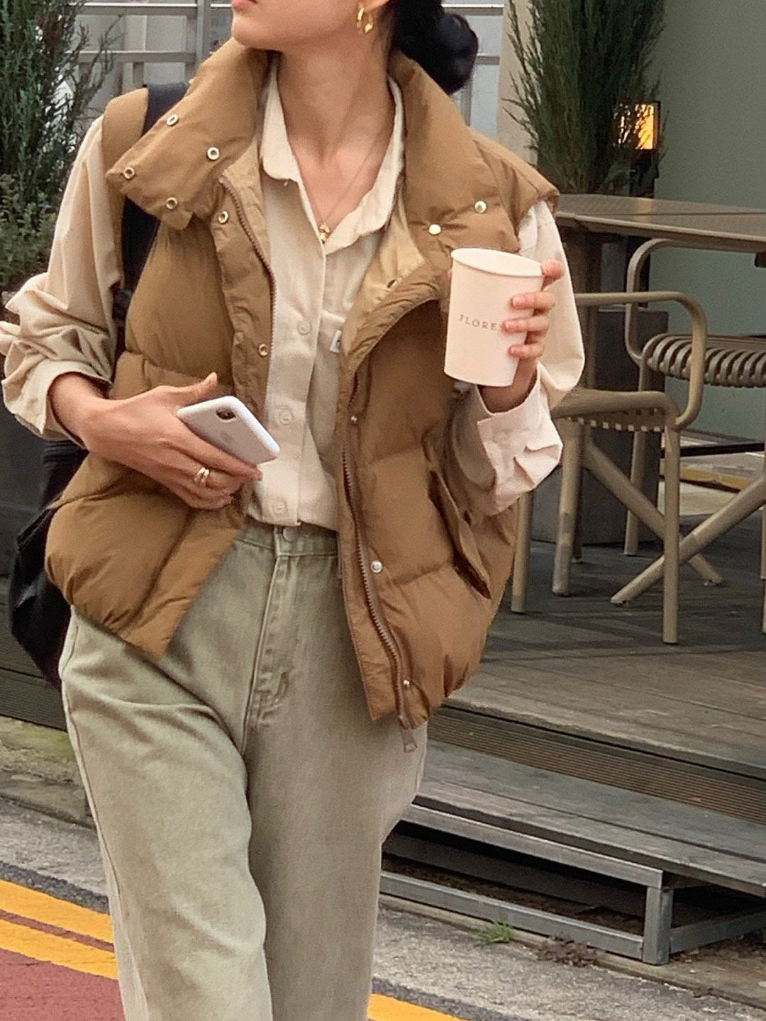 goose padded vest-4col