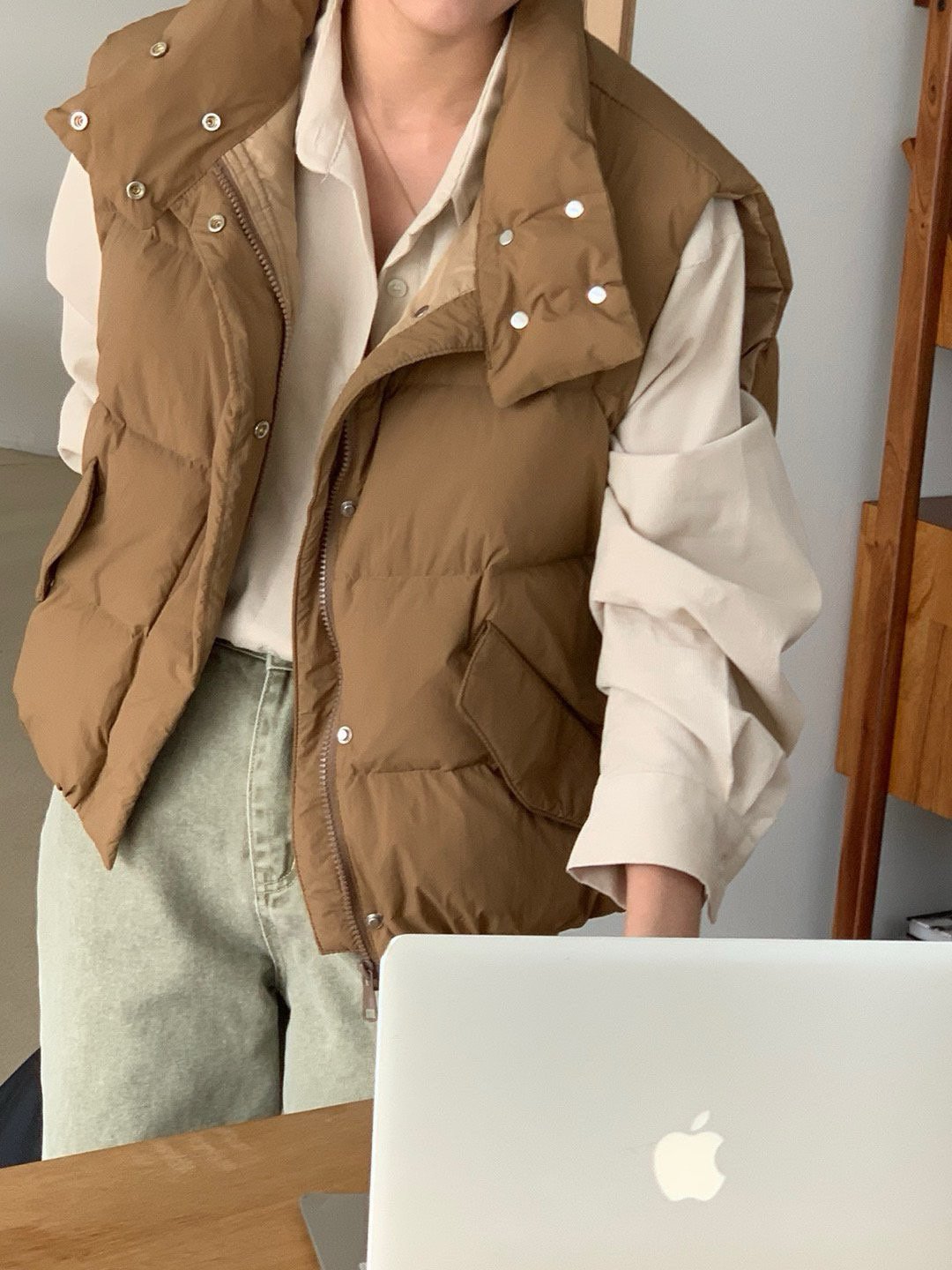 goose padded vest-4col