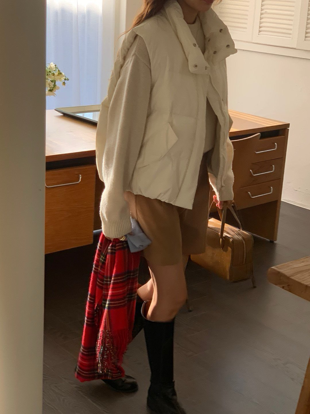 goose padded vest-4col