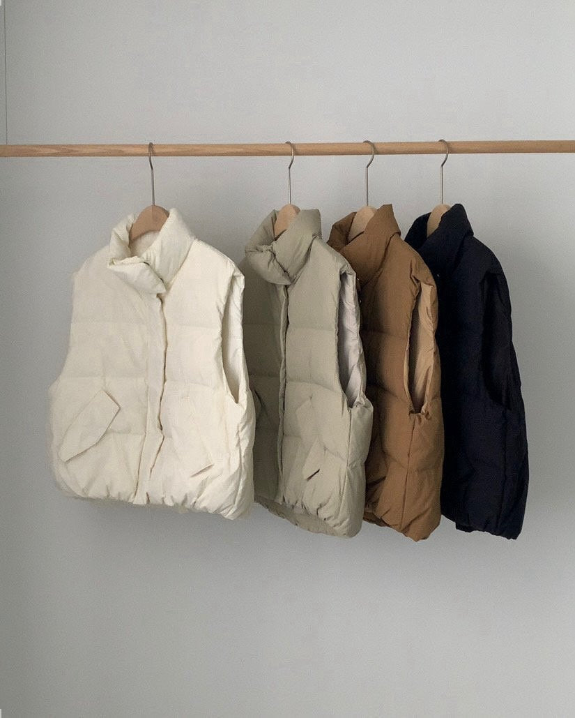 goose padded vest-4col