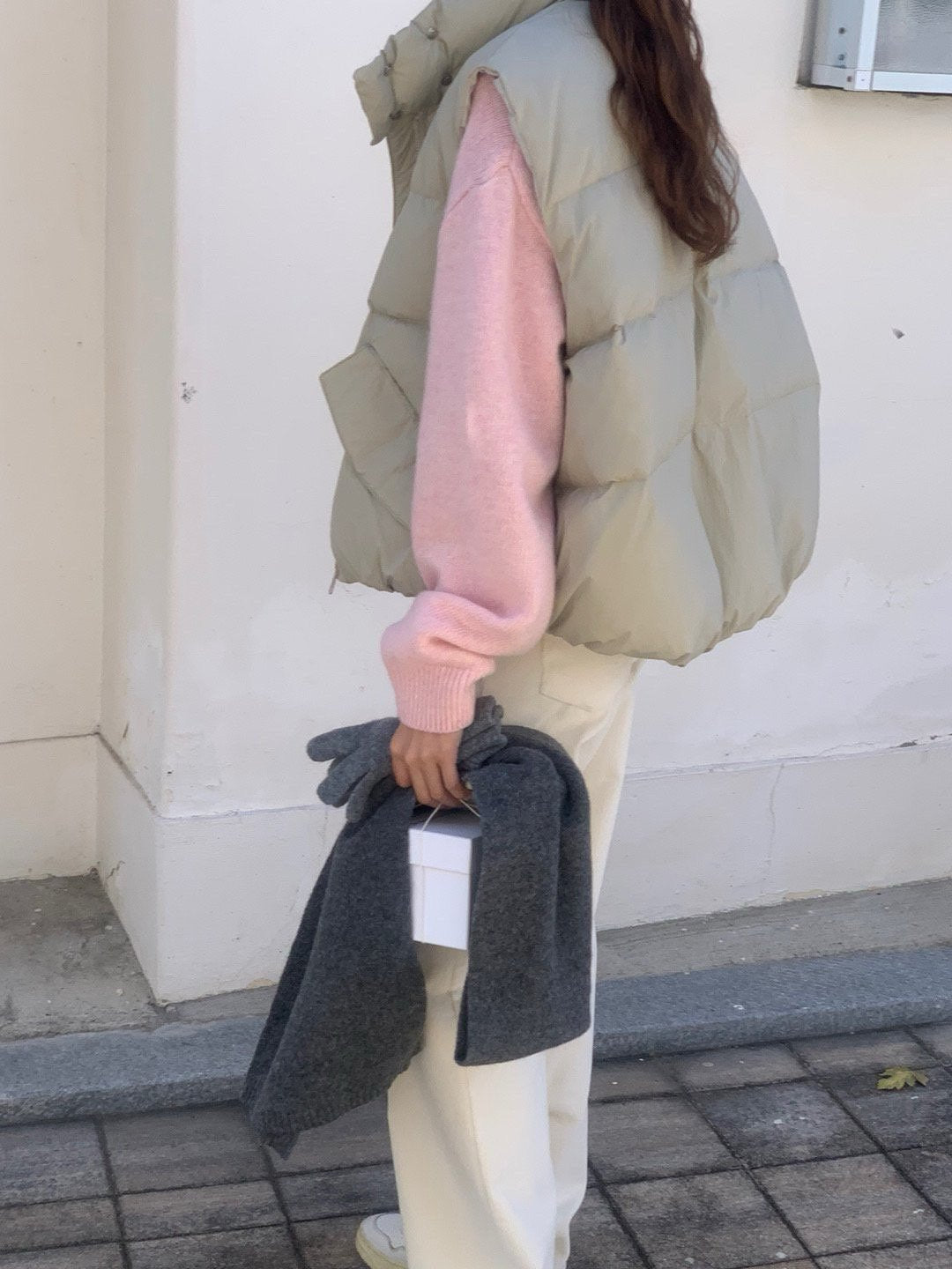 goose padded vest-4col