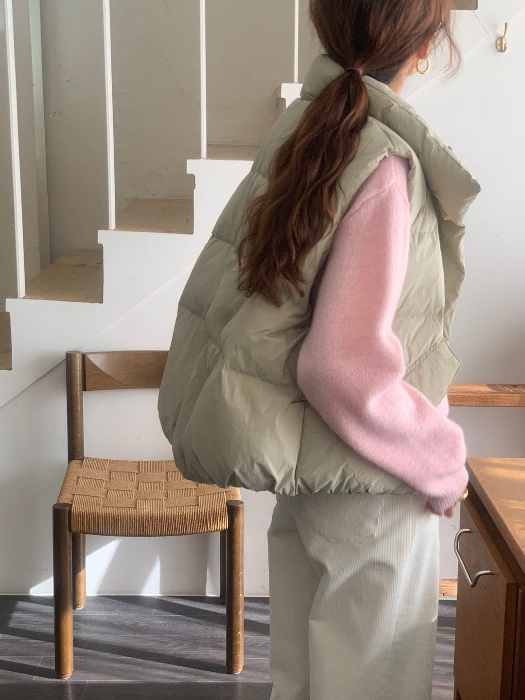 goose padded vest-4col