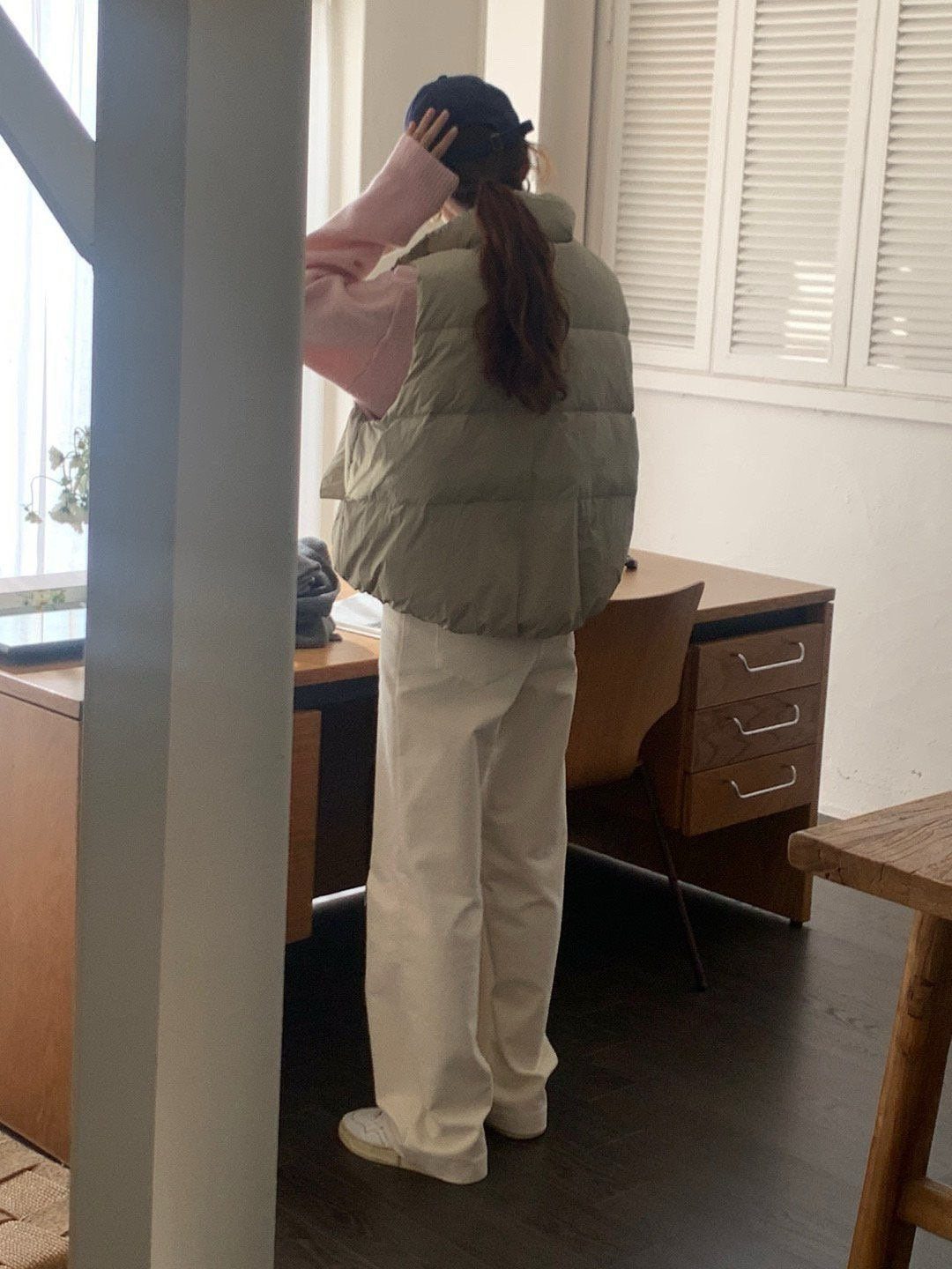 goose padded vest-4col