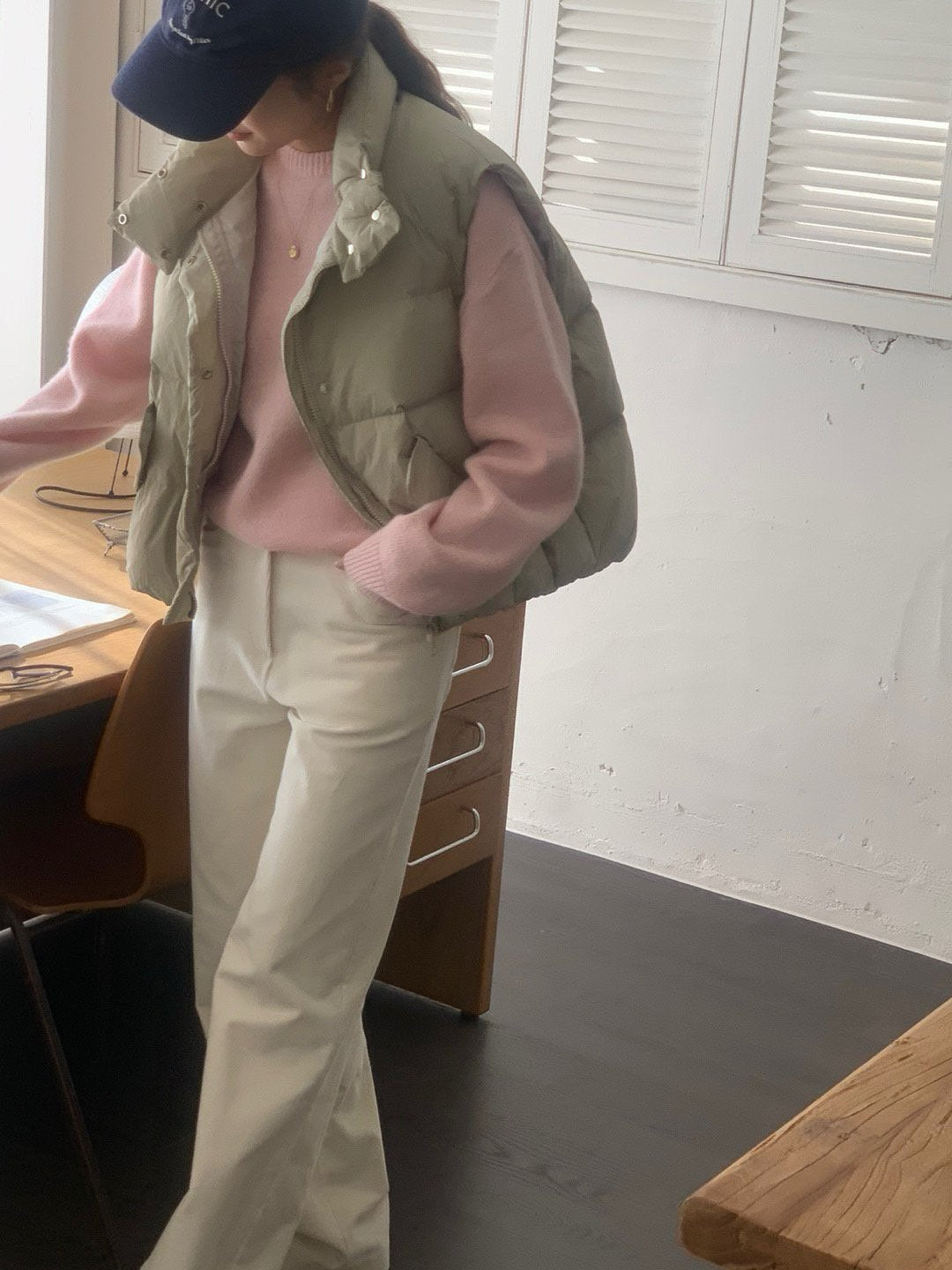 goose padded vest-4col