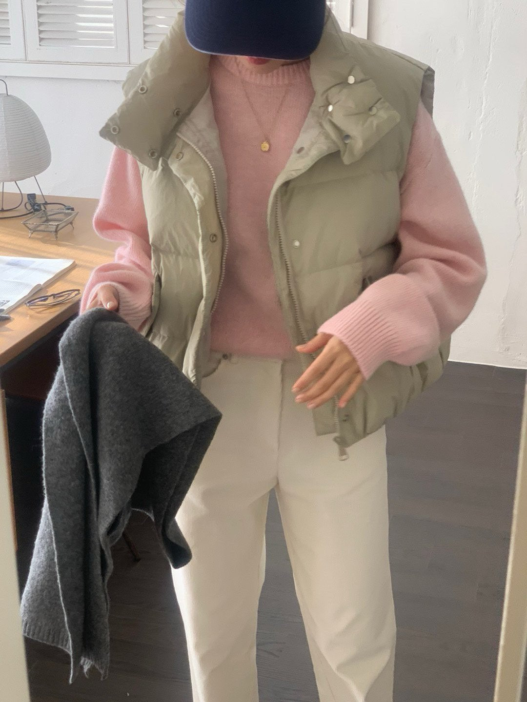 goose padded vest-4col