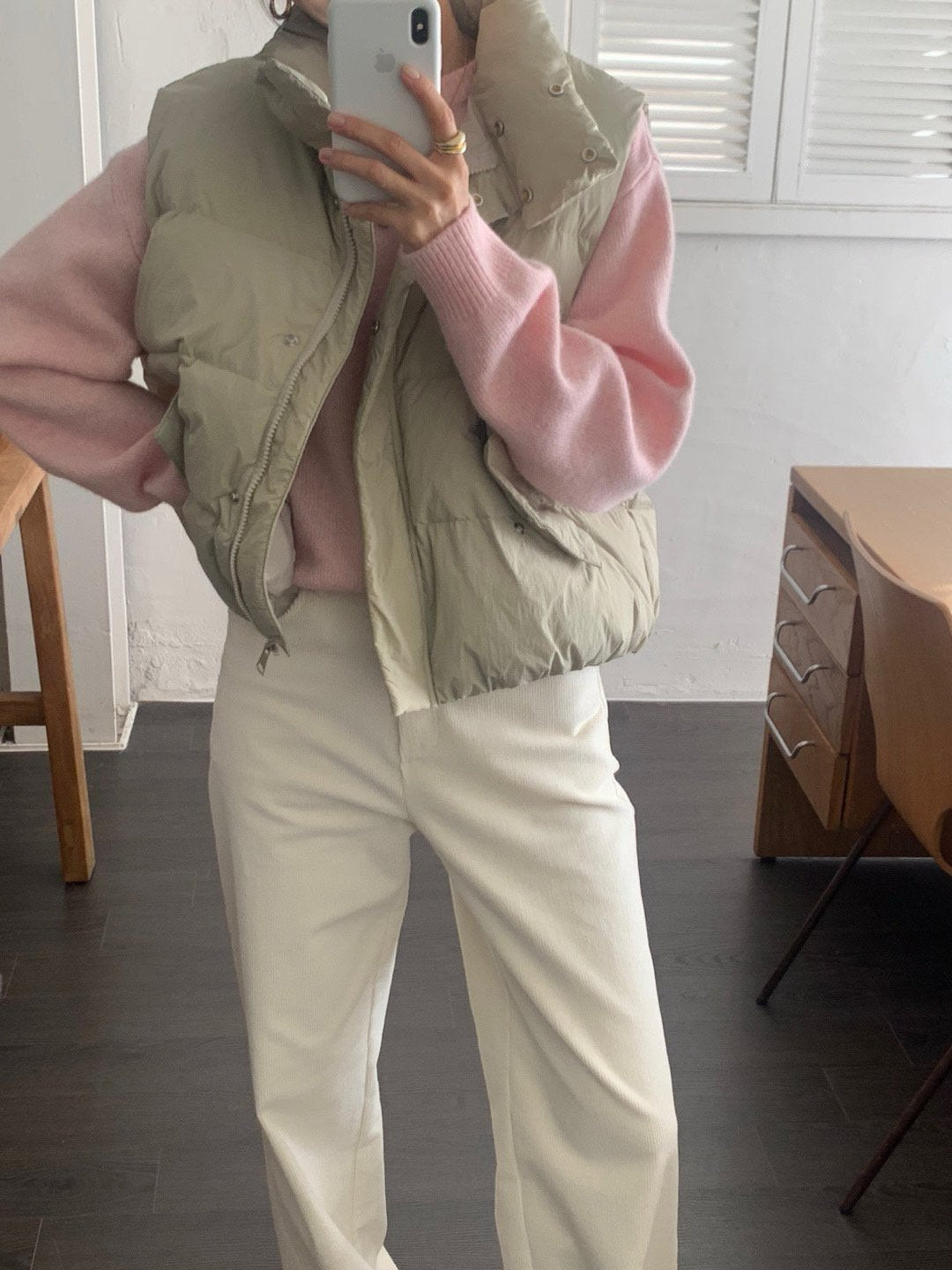 goose padded vest-4col