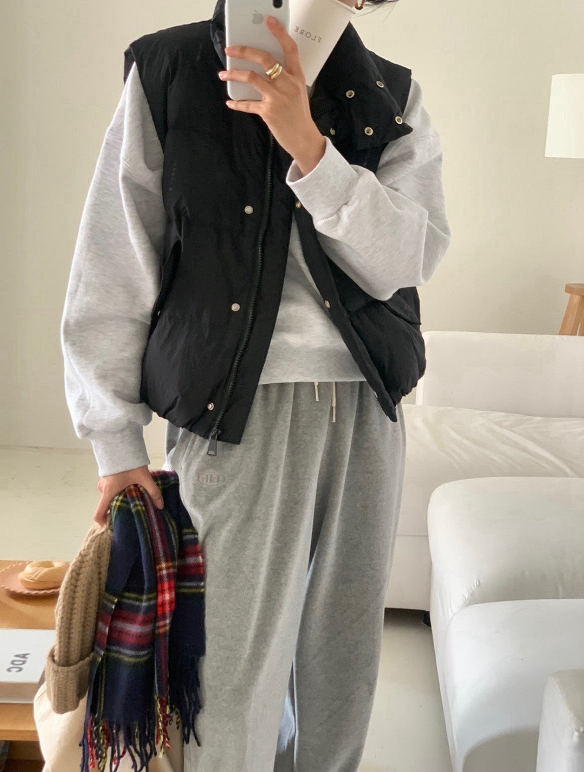 goose padded vest-4col