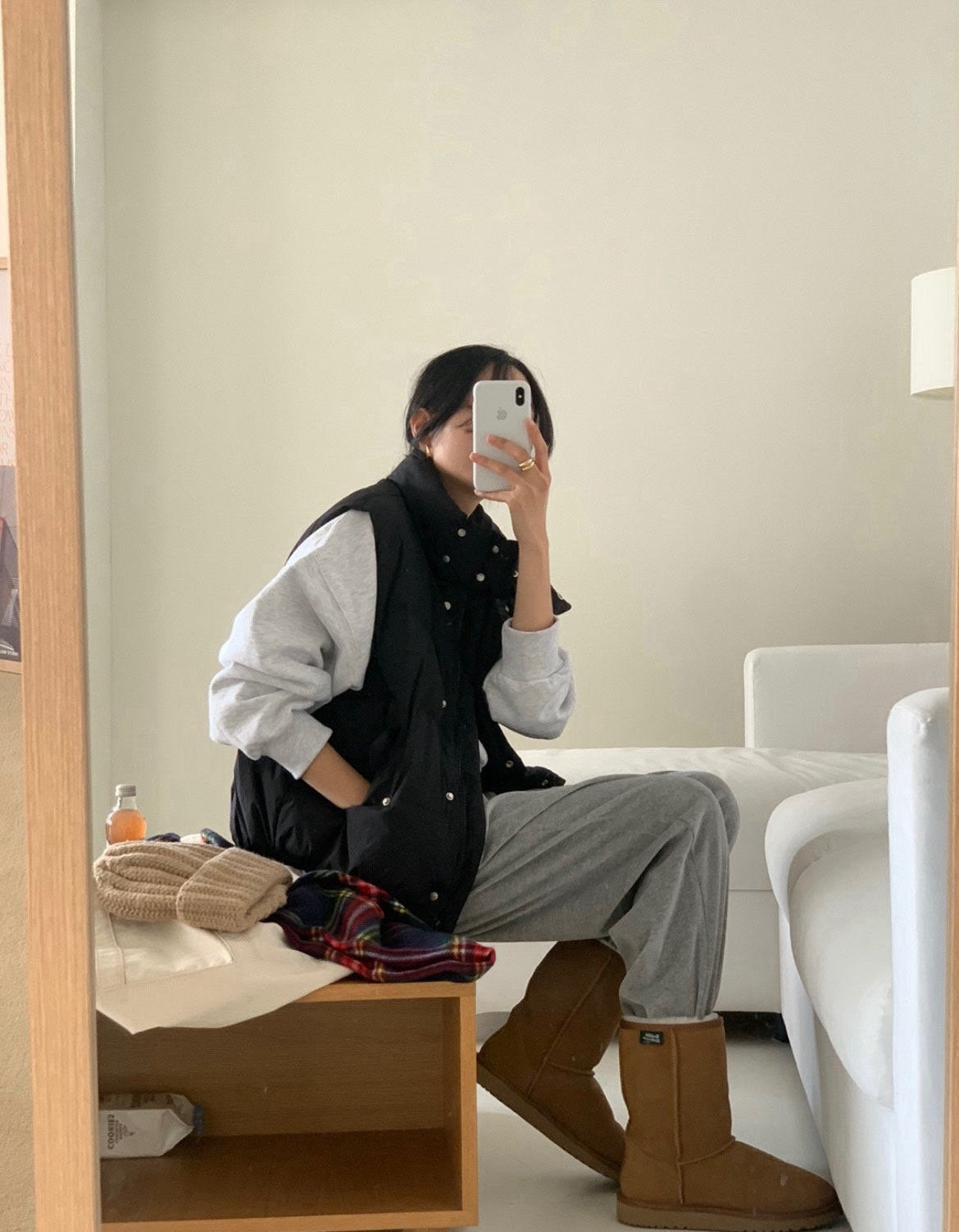 goose padded vest-4col