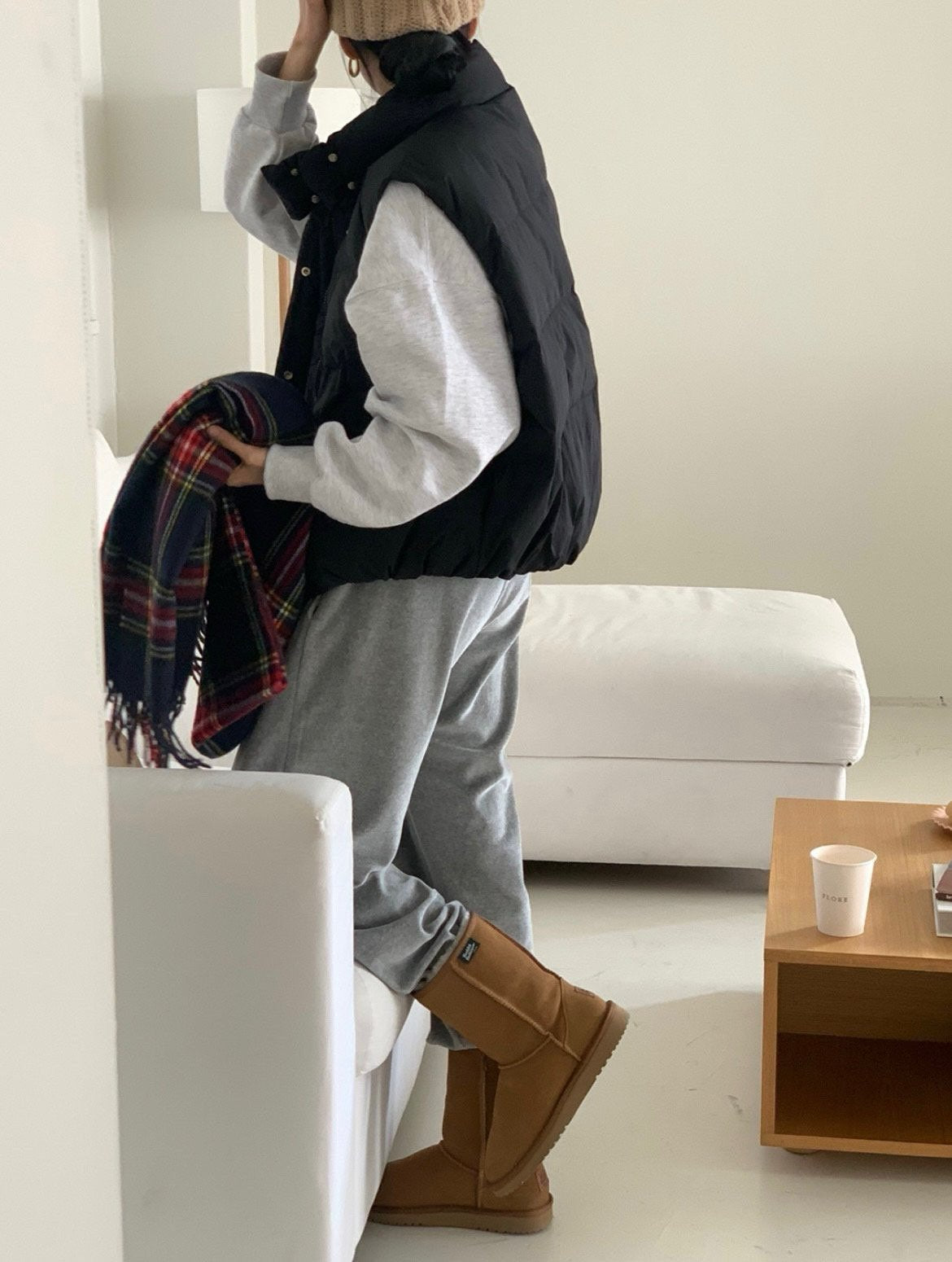 goose padded vest-4col