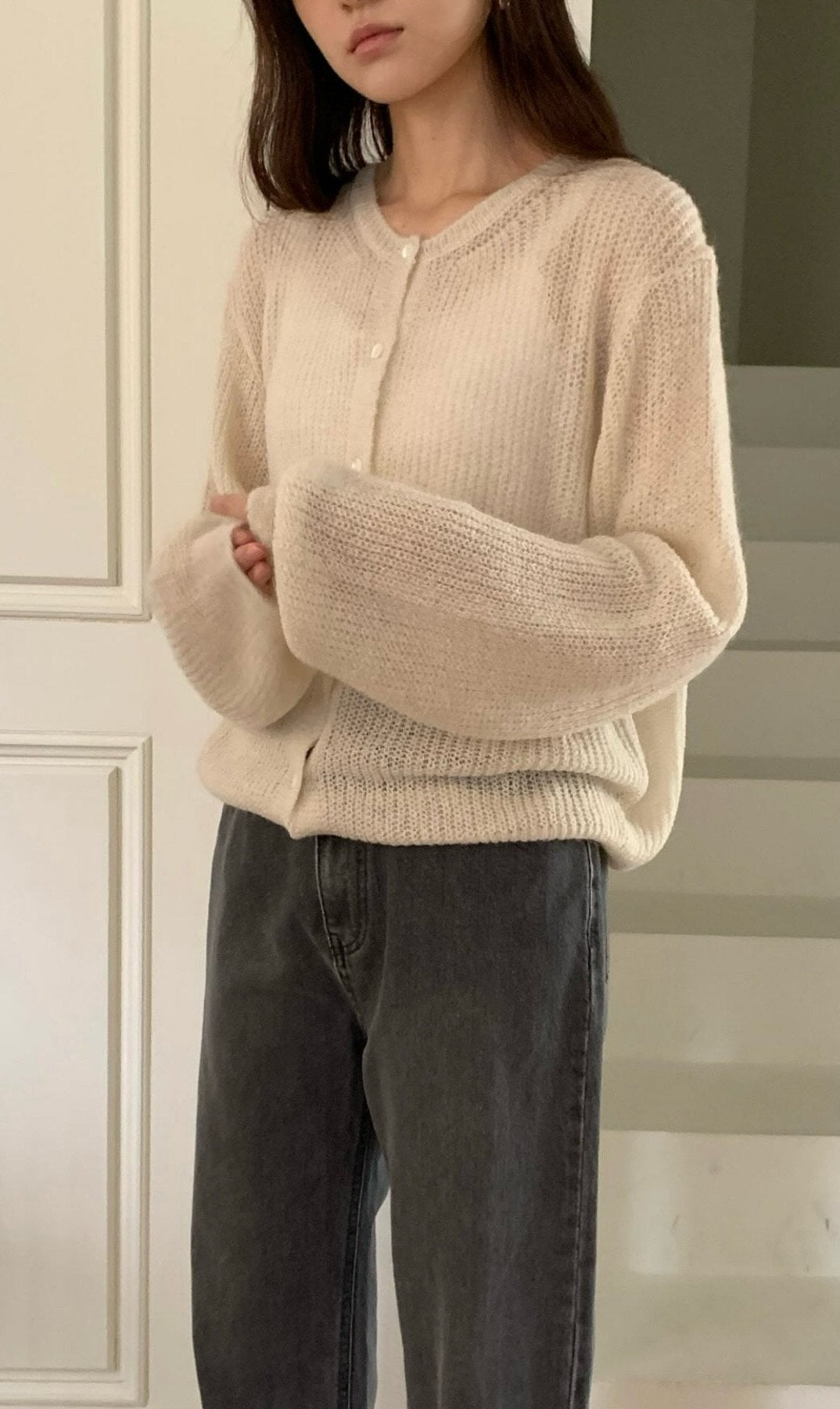 Mohair hachi cardigan-4col