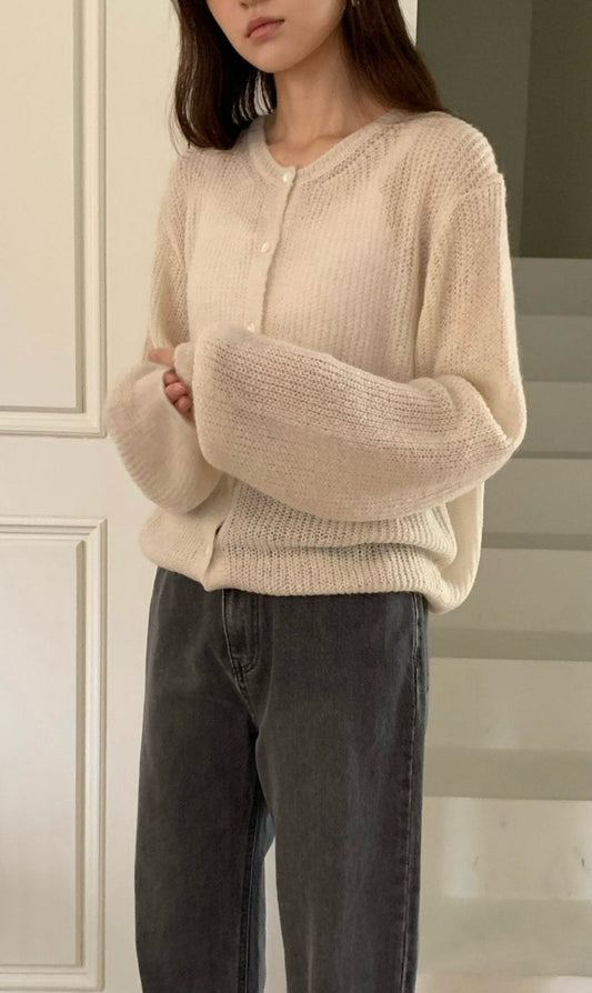 Mohair hachi cardigan-4col