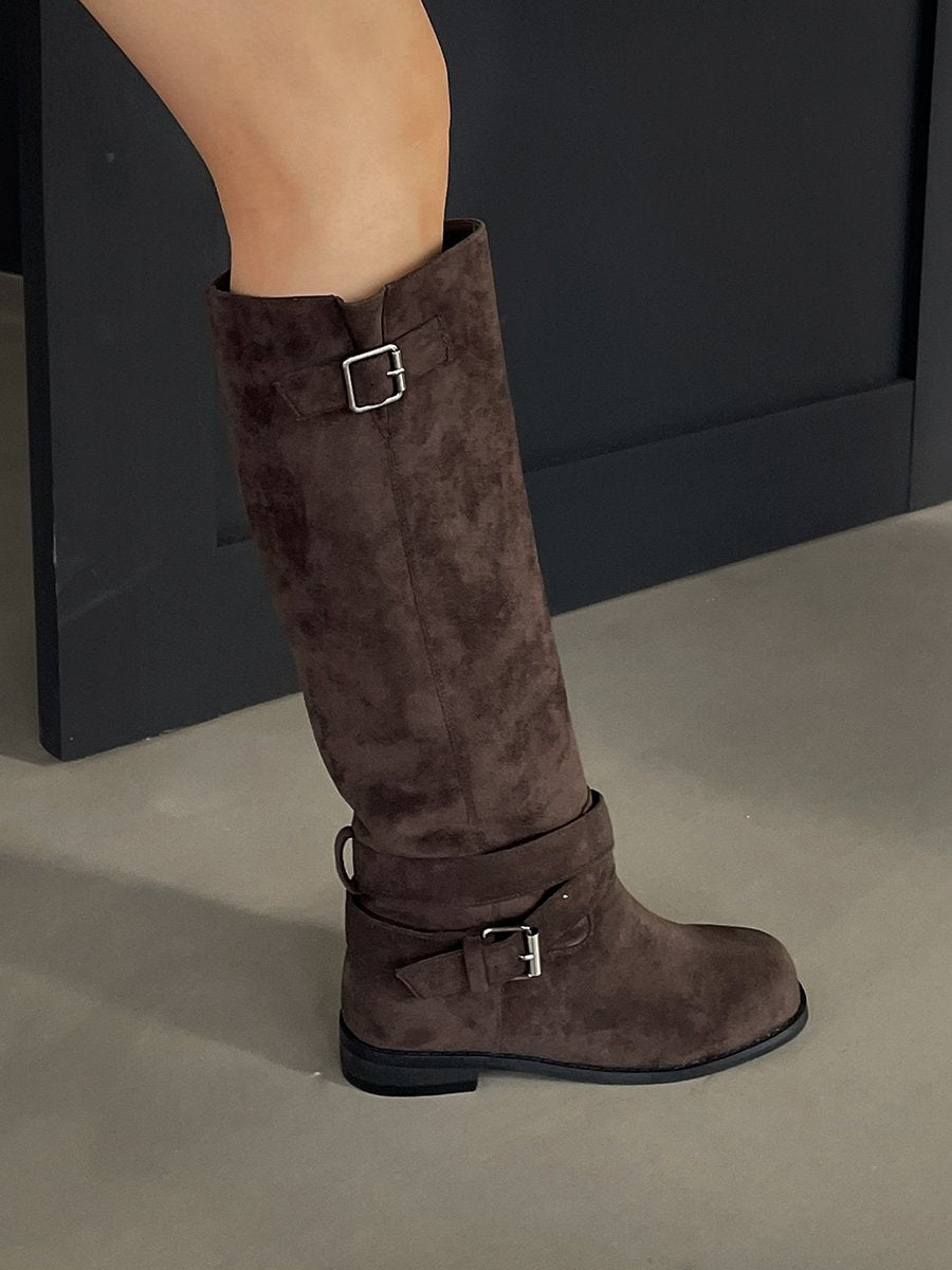 Belt Decorated Long Boots