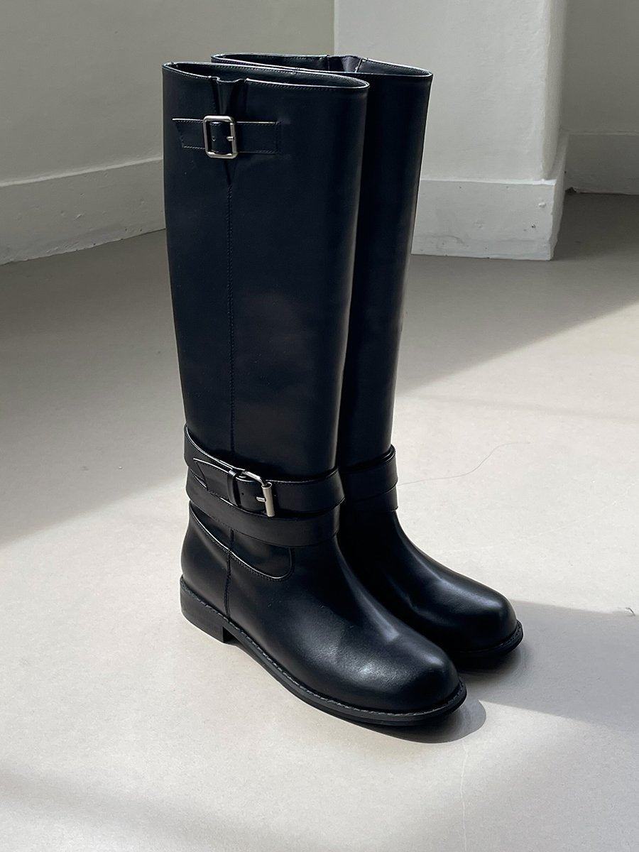 Belt Decorated Long Boots