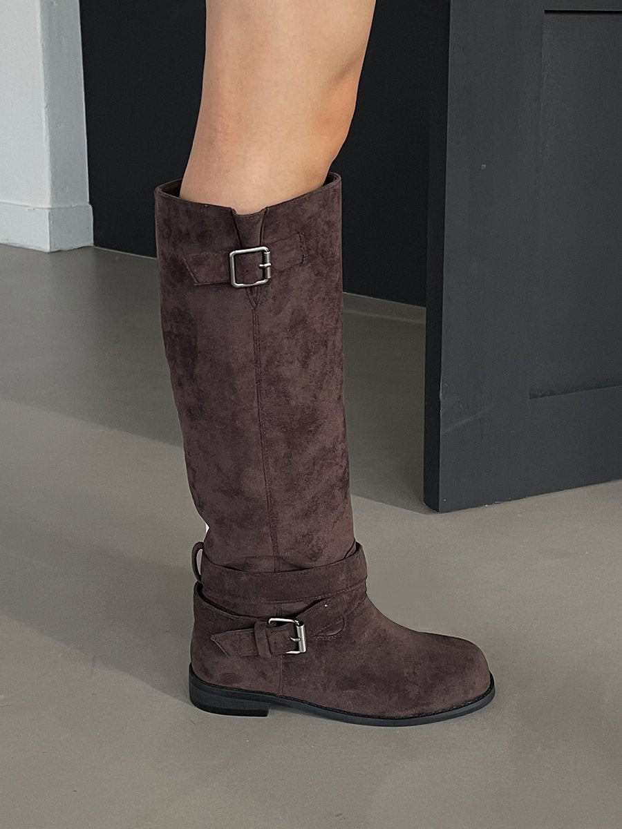 Belt Decorated Long Boots